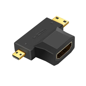Slika od Adapter Mini HDMI + Micro HDMI (muski) na HDMI (zenski) 1.4 4K 30Hz (OTN-HD708) Onten