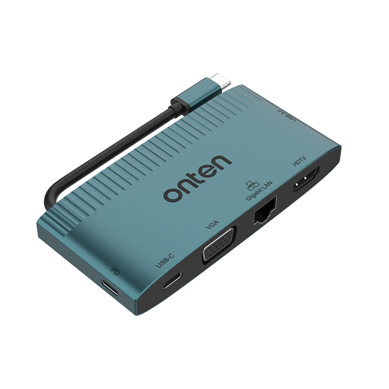 Slika od Dock stanica 6u1 sa HDMI 4K 30Hz + VGA 2K 60Hz +Ethernet RJ45 100Mbps + USB 3.0 + 2x USB Type-C (OTN-9503S) Onten