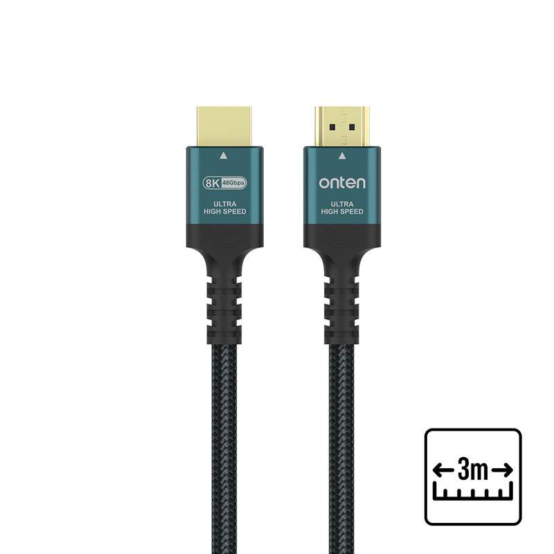 Slika od Kabal pleteni HDMI 8K 60Hz sa HDMI 2.1 8K 60Hz 48Gbps aluminijum 3m (OTN-HD183) Onten