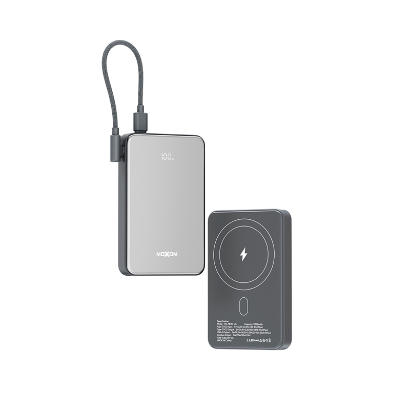 Slika od Power Bank Magsafe Moxom MX-PB194 fast charge 22.5W + wireless 15W type C 10000mAh srebrni