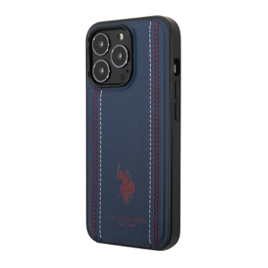 Slika od Futrola Polo Leather With Stitched Lines Double Line & Horse Logo za Iphone 14 Pro Max plava Full ORG (USHCP14XPFAV)