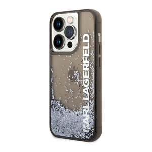 Slika od Futrola Karl Lagerfeld Liquid Glitter Elong za Iphone 14 Pro crna Full ORG (KLHCP14LLCKVK)
