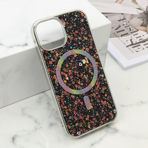 Slika od Futrole GLAM GLOW MagSafe za iPhone 15 (6.1) crna