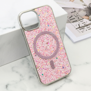 Slika od Futrole GLAM GLOW MagSafe za iPhone 15 (6.1) roze