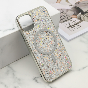 Slika od Futrole GLAM GLOW MagSafe za iPhone 11 (6.1) srebrna