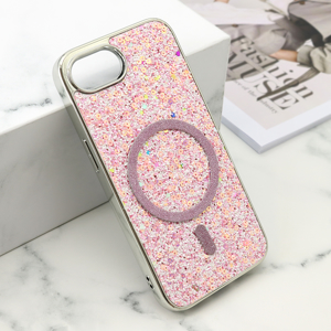 Slika od Futrole GLAM GLOW MagSafe za iPhone 16E (6.1) roze