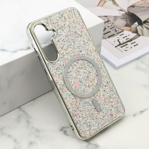 Slika od Futrole GLAM GLOW MagSafe za Samsung A556B Galaxy A55 5G srebrna