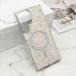 Slika od Futrole GLAM GLOW MagSafe za Samsung S928B Galaxy S24 Ultra 5G srebrna
