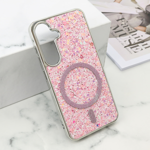 Slika od Futrole GLAM GLOW MagSafe za Samsung S921B/S931B Galaxy S24 5G/S25 5G roze
