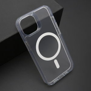 Slika od Futrola COLOR FRAME MagSafe za iPhone 14 (6.1) srebrna (providna)