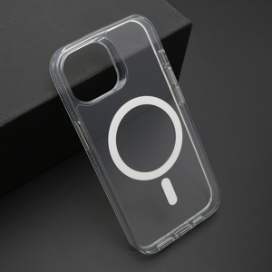 Slika od Futrola COLOR FRAME MagSafe za iPhone 15 (6.1) srebrna (providna)