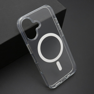 Slika od Futrola COLOR FRAME MagSafe za iphone 16 (6.1) srebrna (providna)