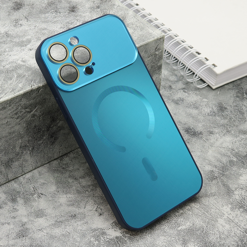 Slika od Futrola COLOR METAL MagSafe za iPhone 13 Pro Max (6.7) plava (small camera)