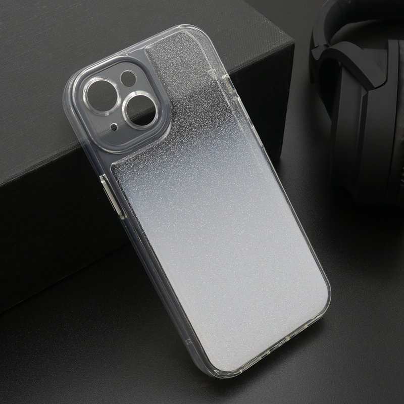 Slika od Futrola OMBRE GLITTER za iPhone 15 (6.1) bela