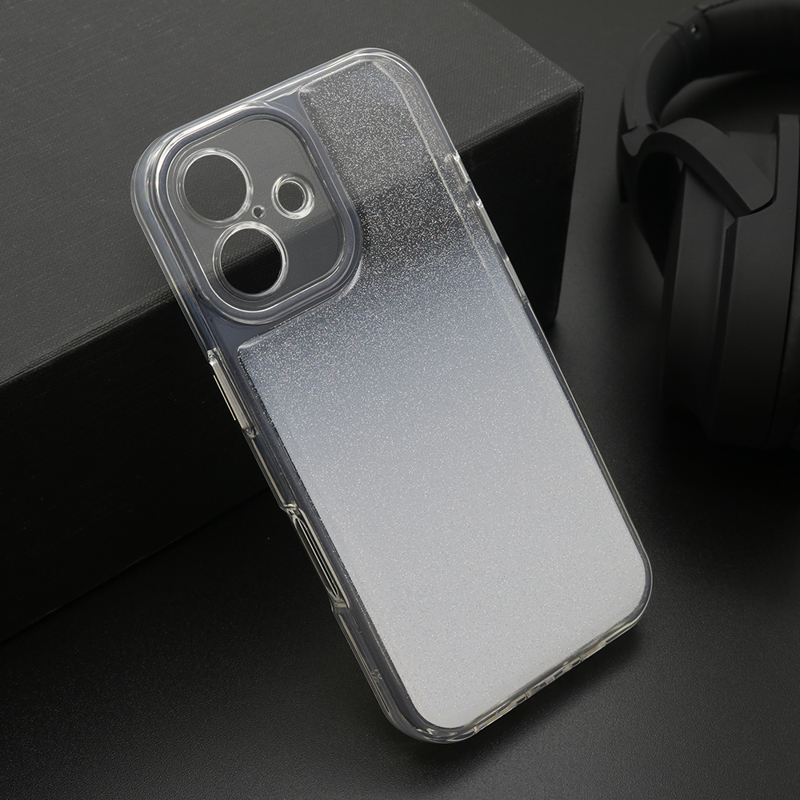 Slika od Futrola OMBRE GLITTER za iPhone 16 (6.1) bela