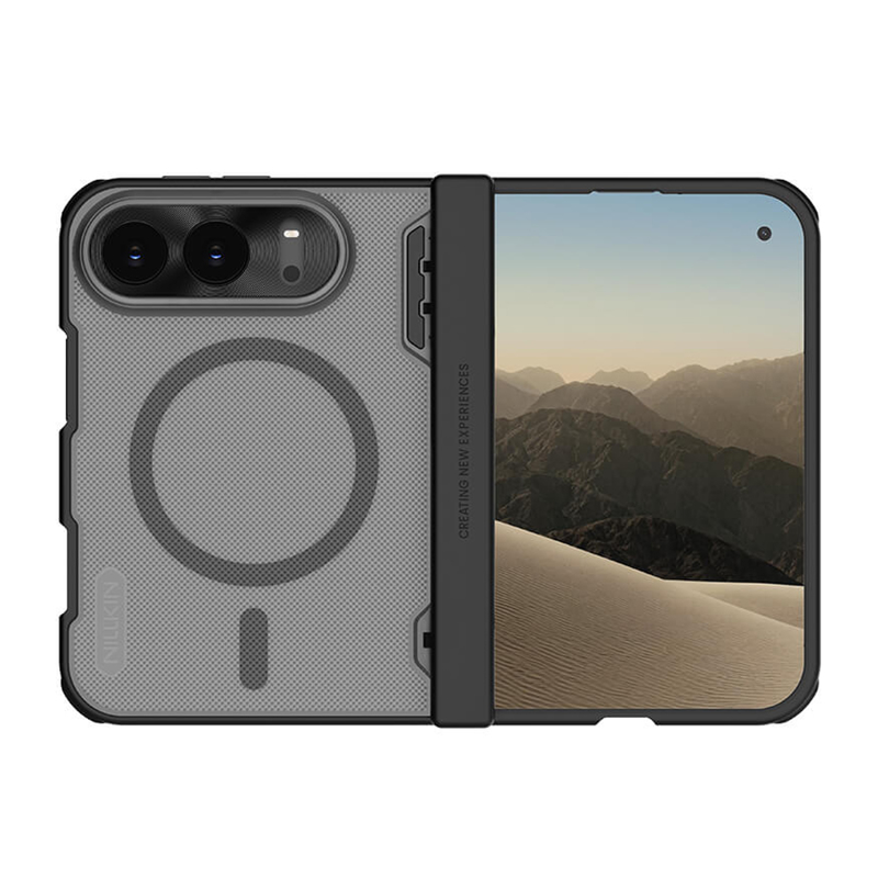 Slika od Futrola Nillkin Super Frosted Shield Fold Magnetic Case za iPhone DUO providno crna