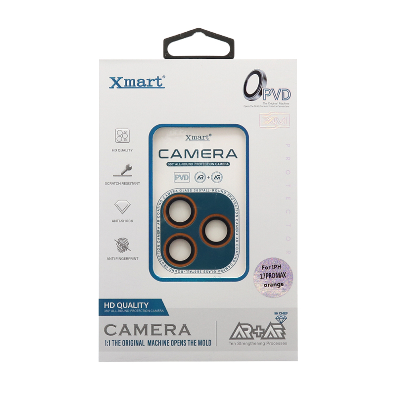 Slika od Folija za zastitu kamere X-MART PVD camera film za iPhone 17 Pro (6.3)/iPhone 17 Pro Max (6.9) narandzasta