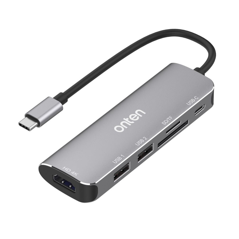 Slika od Hub USB Type-C Dock stanica sa HDMI 4K + SD/TF 3.0 + 2x USB 3.0 + USB Type-C PD 3.0 65W 20cm (OTN-95116) Onten