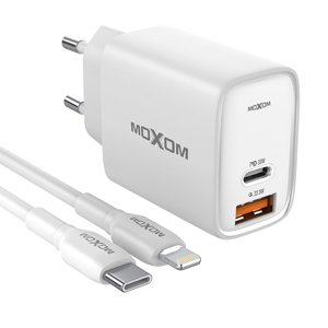 Slika od Kucni punjac Moxom MX-HC91 PD+USB 33W Type-C na lightning beli