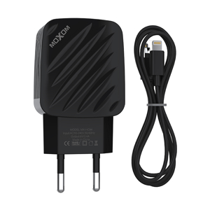 Slika od Kucni punjac Moxom MX-HC94 2.4A lightning crni