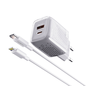 Slika od Kucni punjac Moxom MX-HC206 18W FAST Type C na lightning sivi