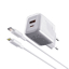 Slika od Kucni punjac Moxom MX-HC206 18W FAST PD 20W Type C na lightning sivi