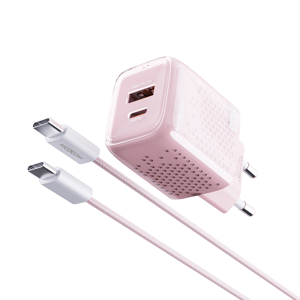 Slika od Kucni punjac Moxom MX-HC206 18W FAST Type C na Type C pink