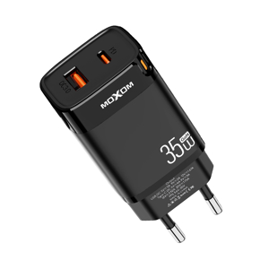 Slika od Kuciste punjaca MOXOM MX-HC242 35W PD Type C + USB crno