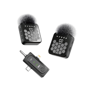 Slika od Mikrofon bluetooth Moxom MX-AX84 Type-C + lightning + 3.5mm jack crni