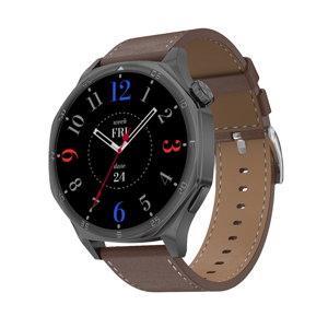 Slika od Smart Watch DT5 crni (crna silikonska i braon kozna narukvica)