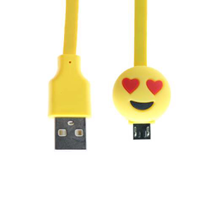 Slika od USB data kabal EMOJI love micro zuti