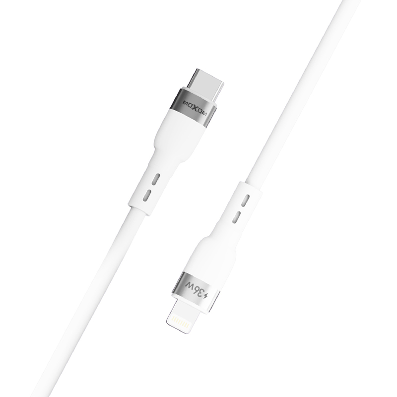 Slika od USB data kabal Moxom MX-CB185 silicone Type C na Lightning 36W 1m beli
