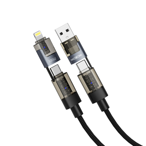 Slika od USB data kabal Moxom 4 u 1 Type C na Type C/Lightning, USB na Type C/lightning MX-CB364 100W 1m crni